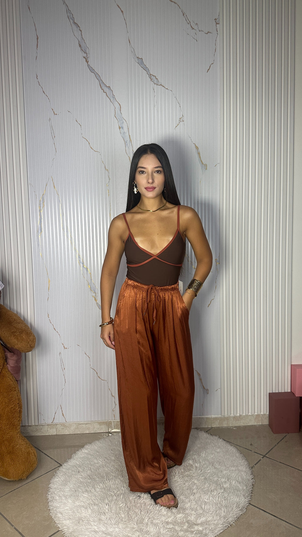 Pantalone Satin Terracotta