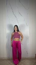 Pantalone Satin Fucsia