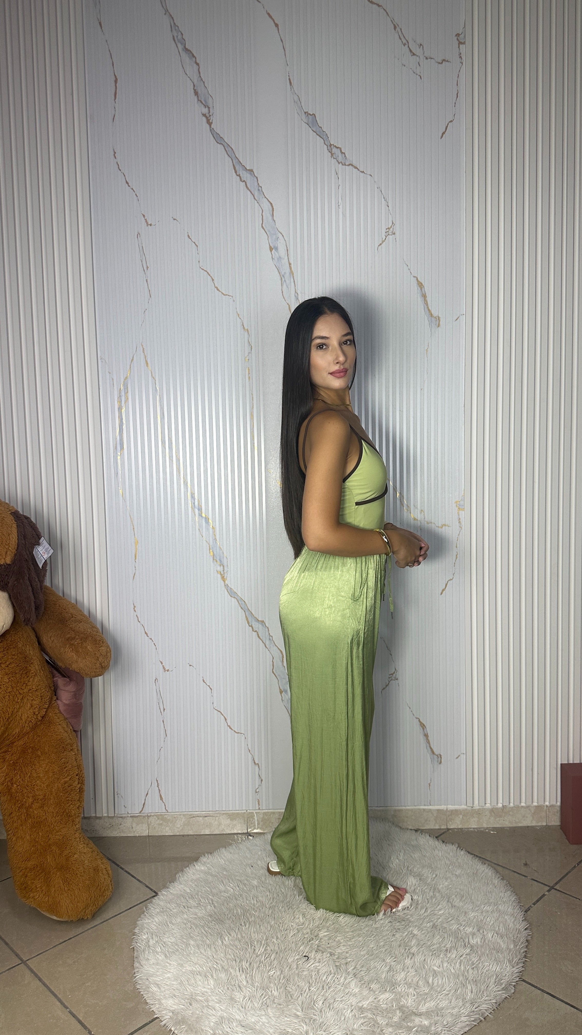 Pantalone Satin Verde Pistacchio