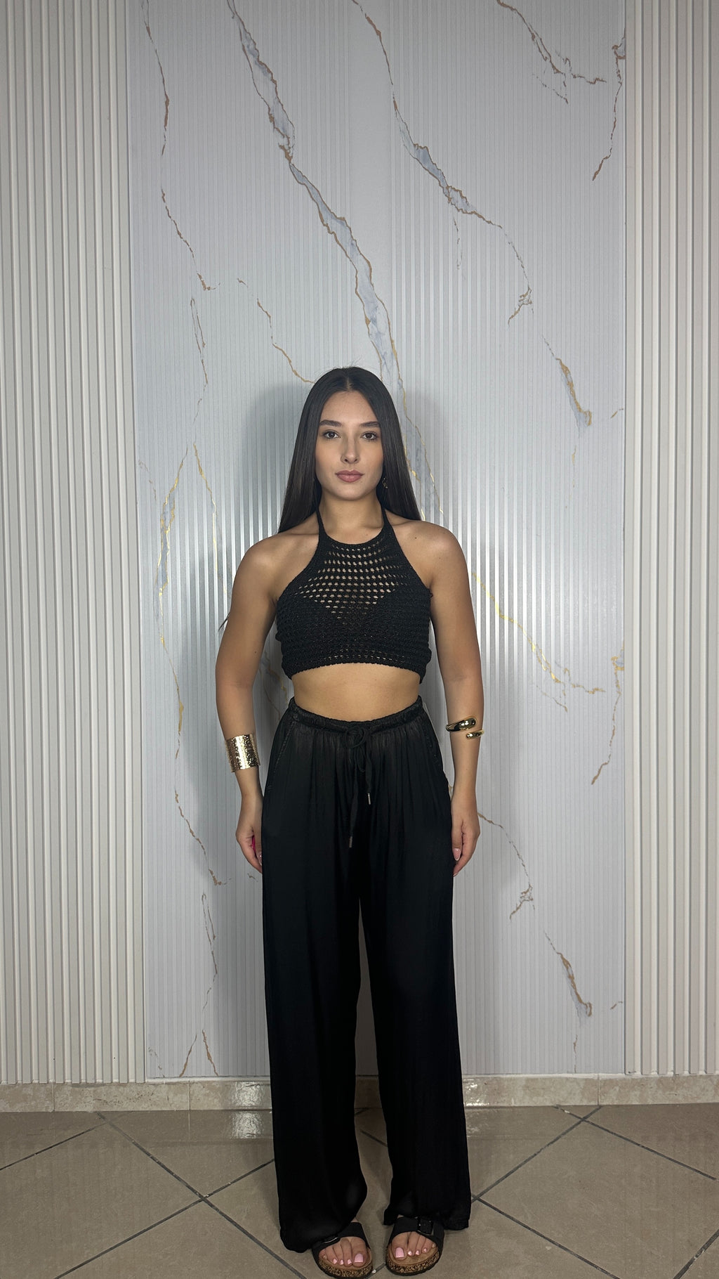Pantalone Satin Nero
