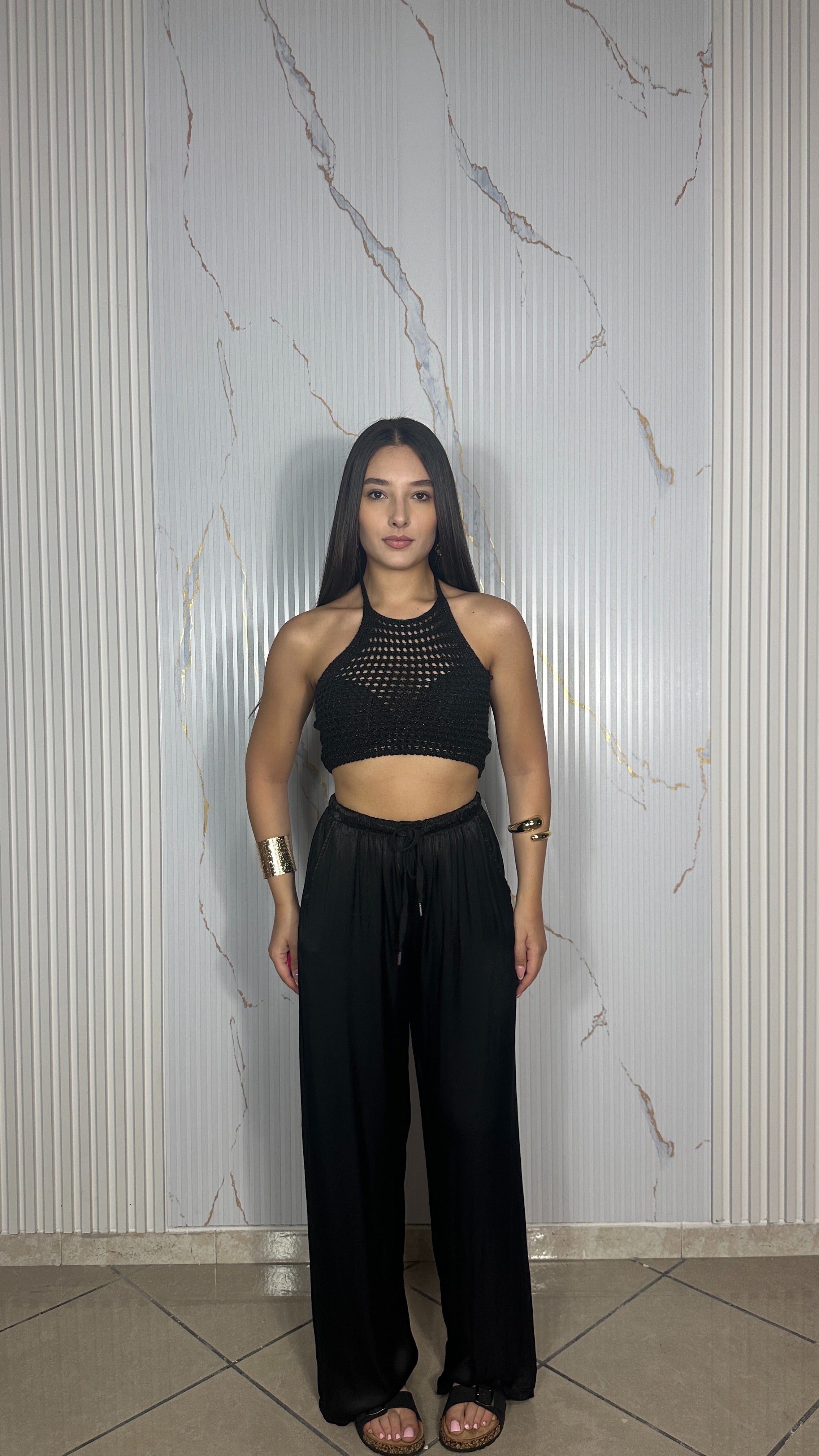 Pantalone Satin Nero
