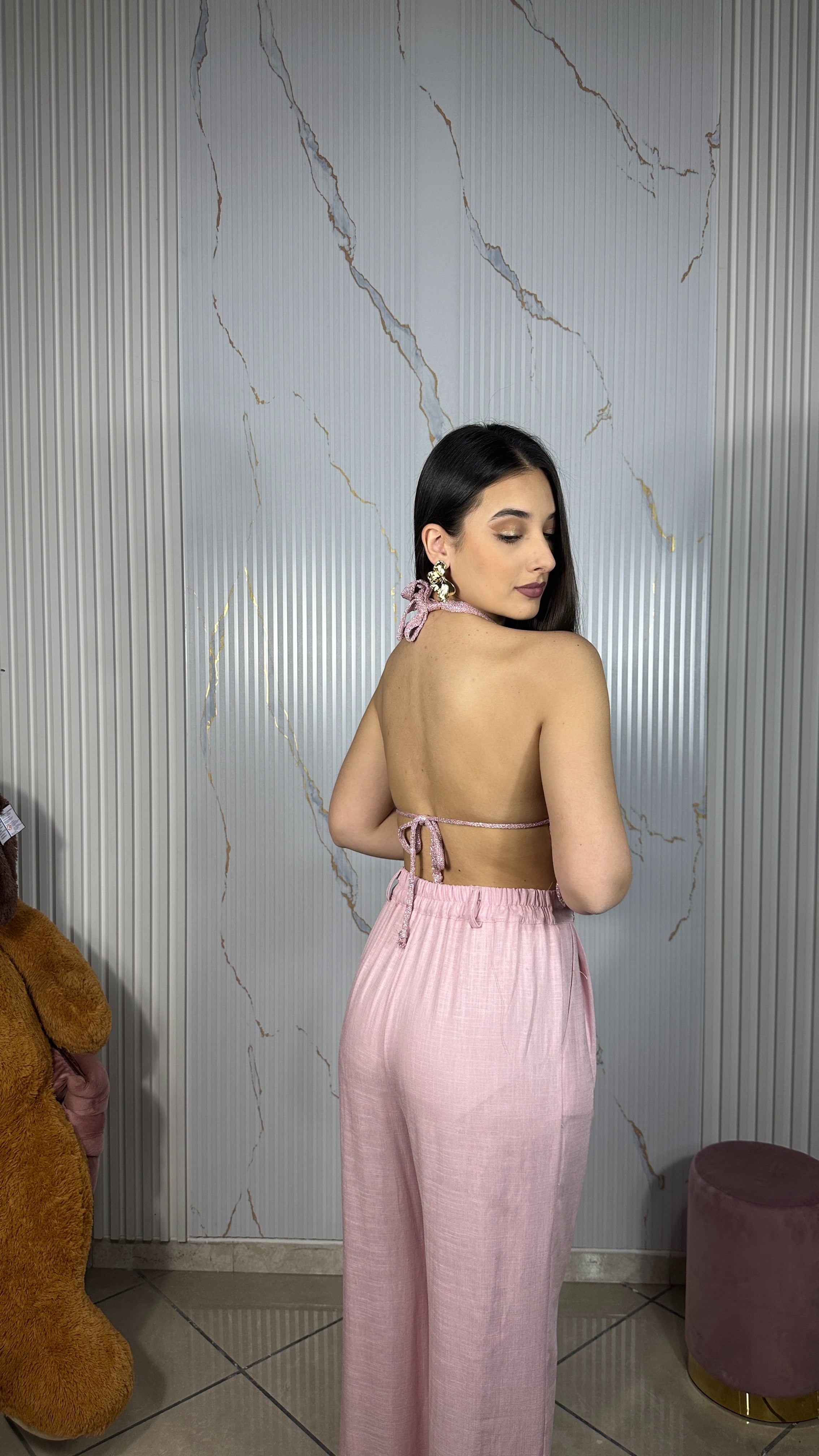 Top Satin Rosa