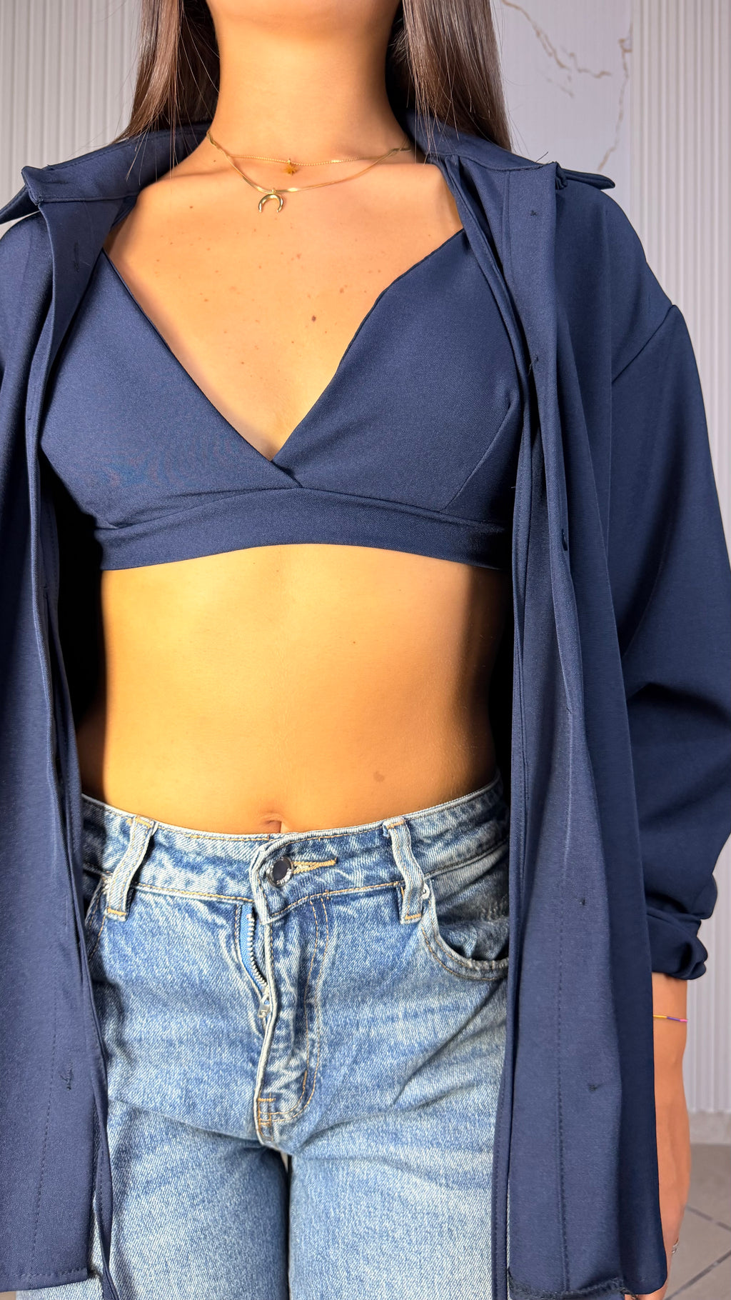 Camicia+Bralette Blu