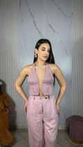 Top Satin Rosa
