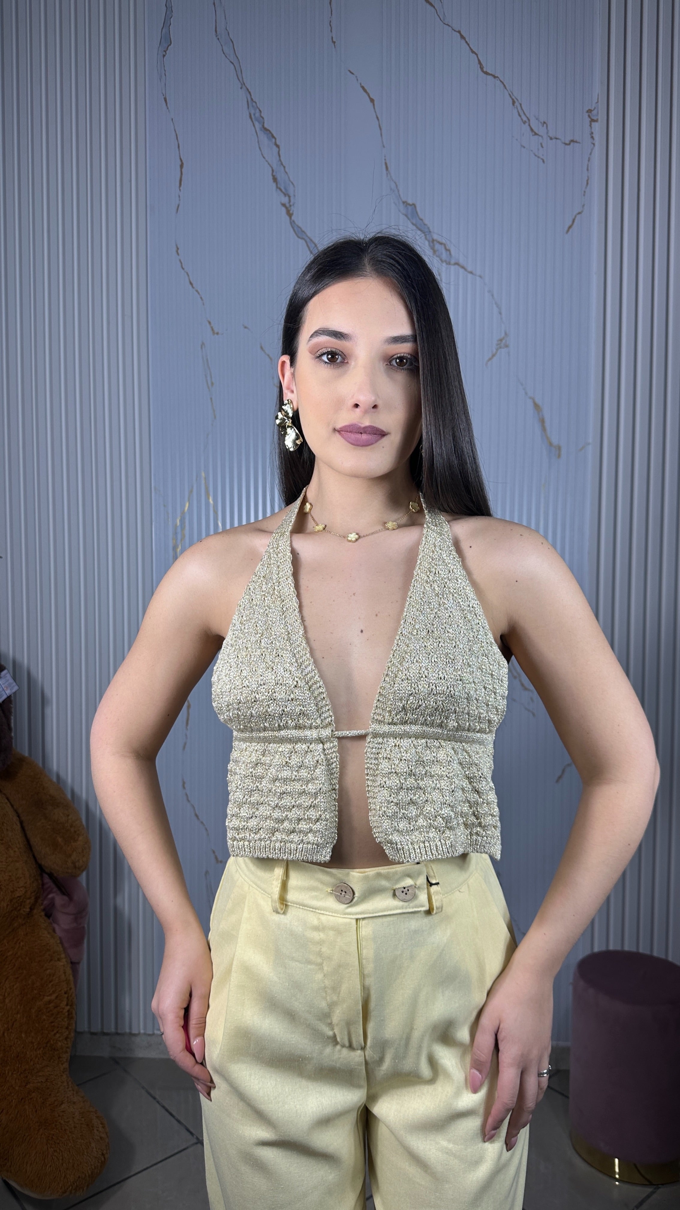Top Satin Oro/Giallo