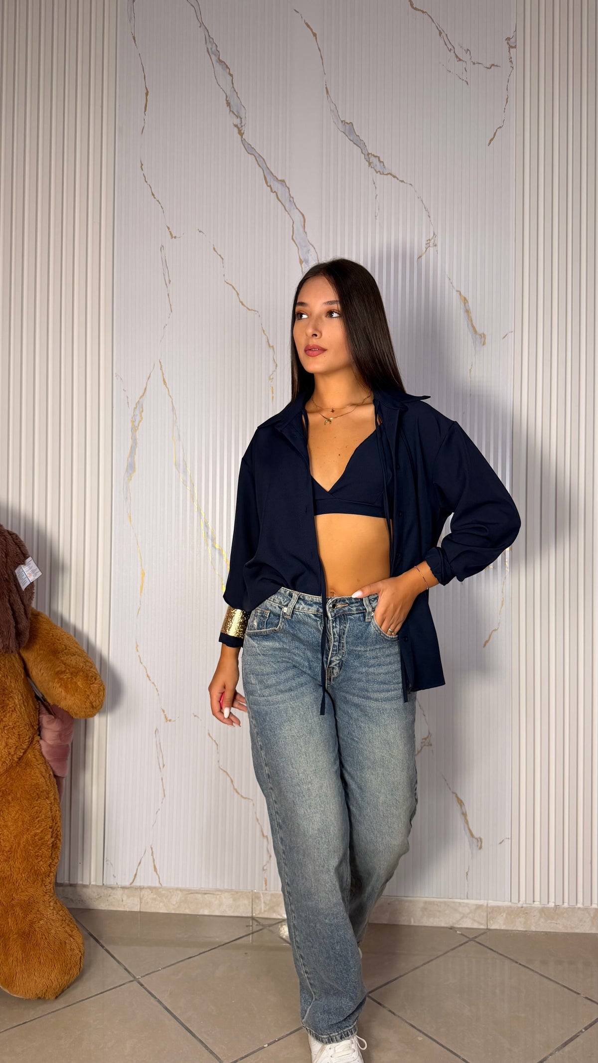 Camicia+Bralette Blu