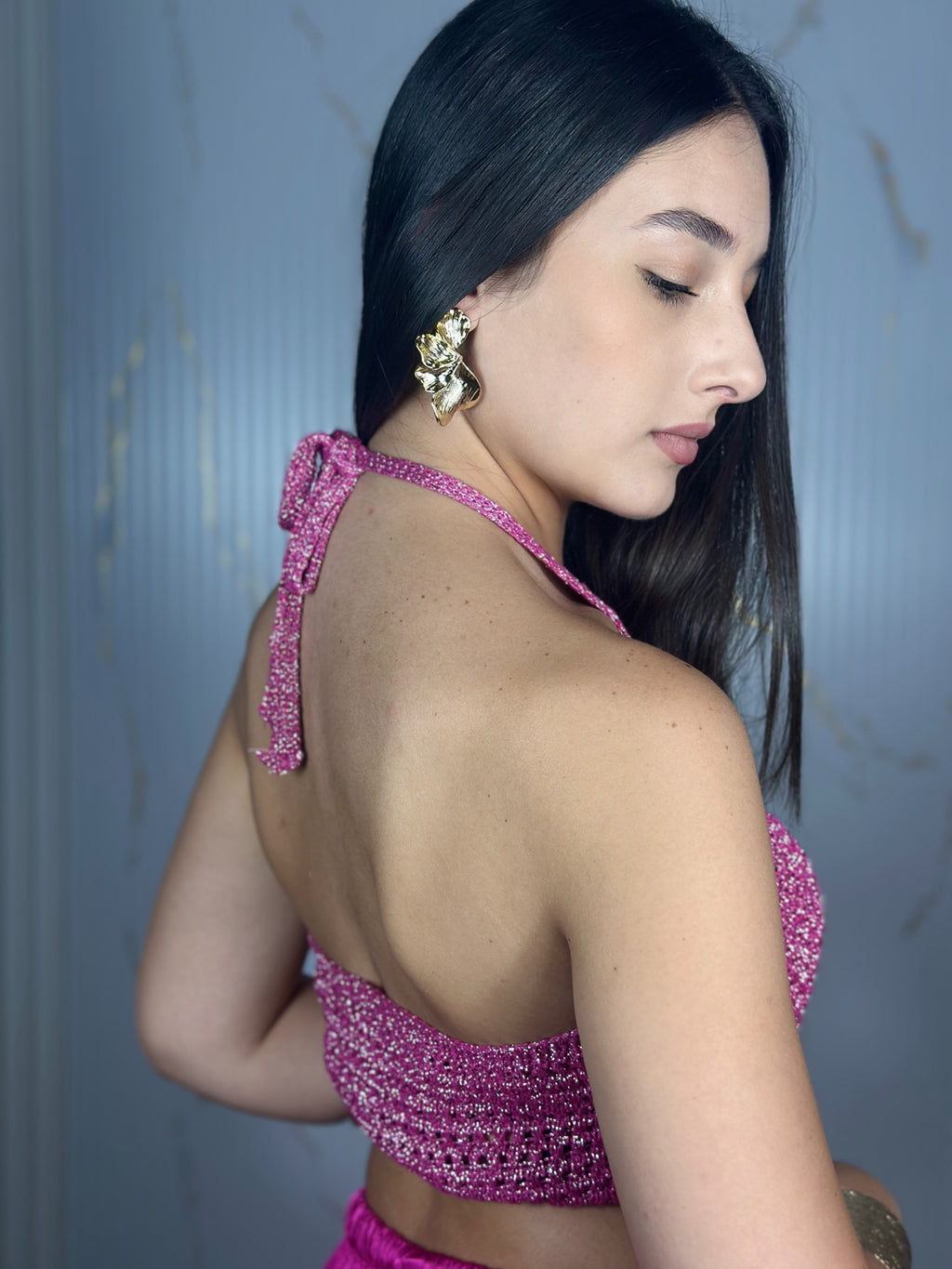 Top Satin Fucsia