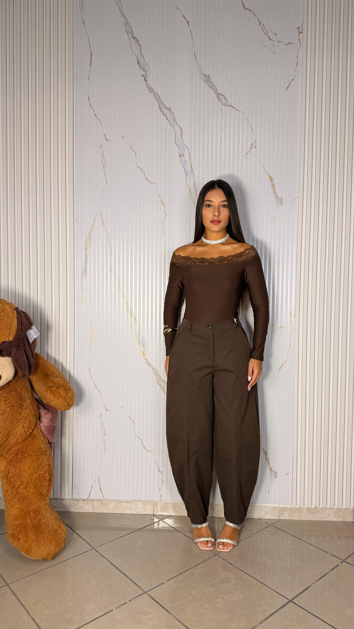 Pantalone Sara Marrone