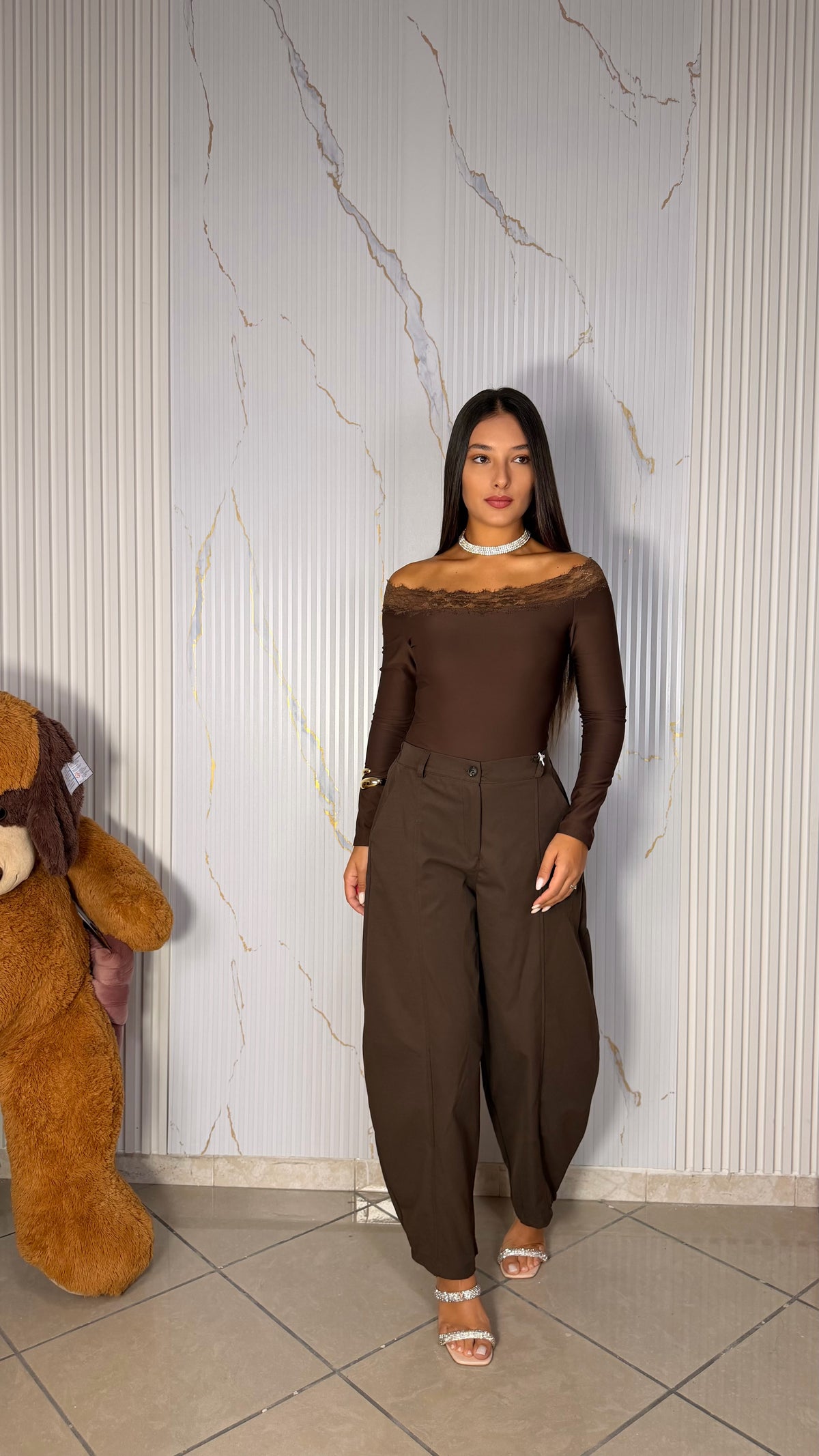 Pantalone Sara Marrone