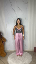 Pantalone Satin Rosa