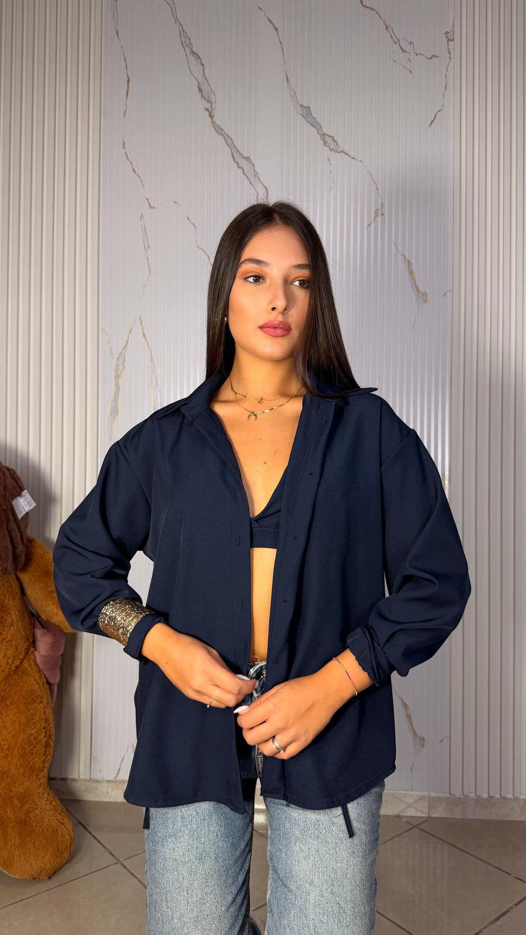 Camicia+Bralette Blu