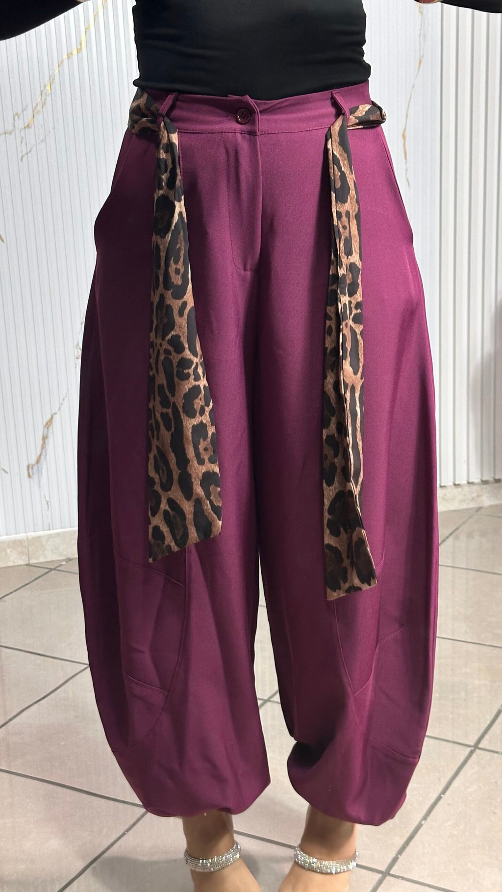 Pantalone balloon prugna
