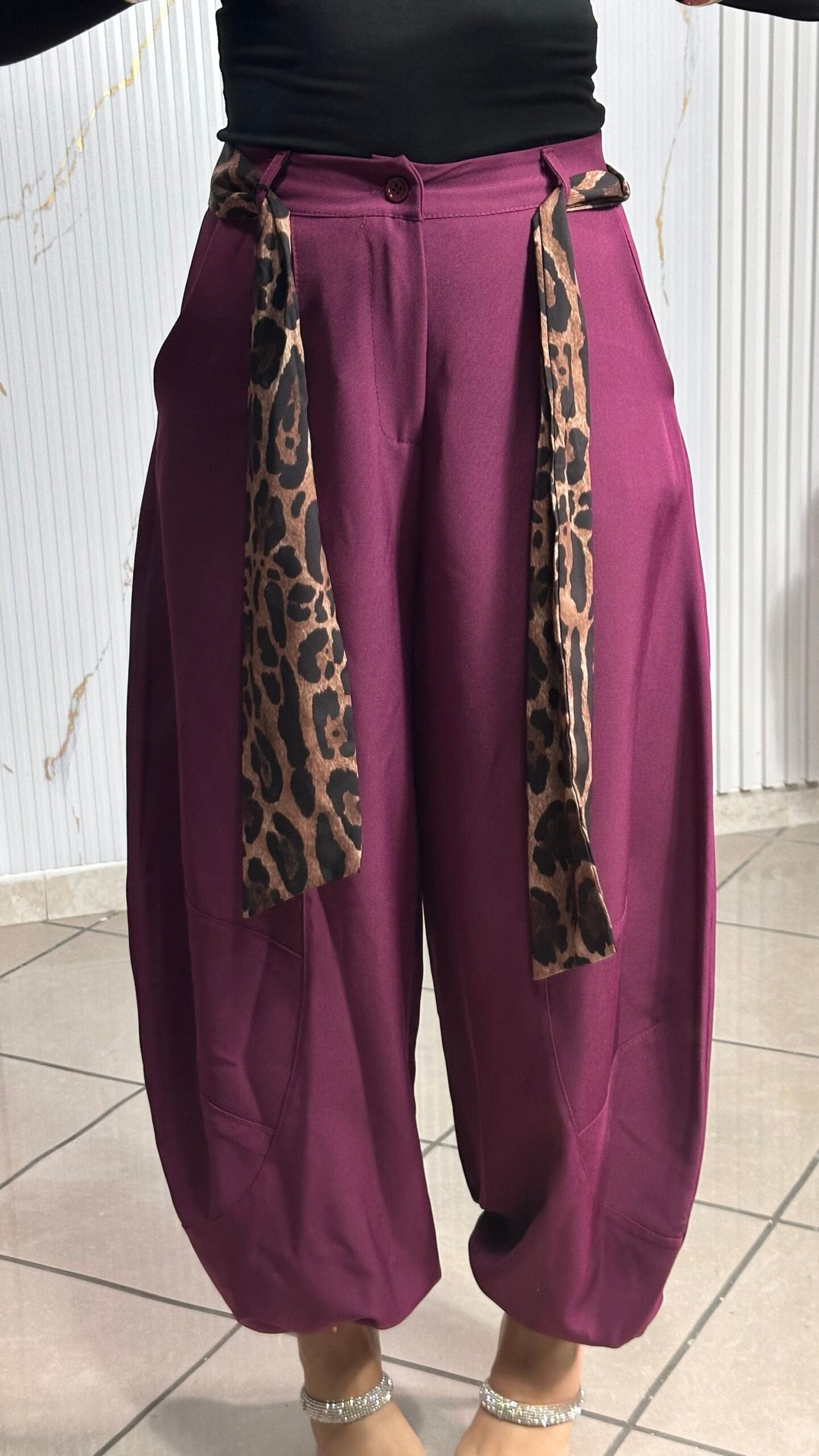 Pantalone balloon prugna