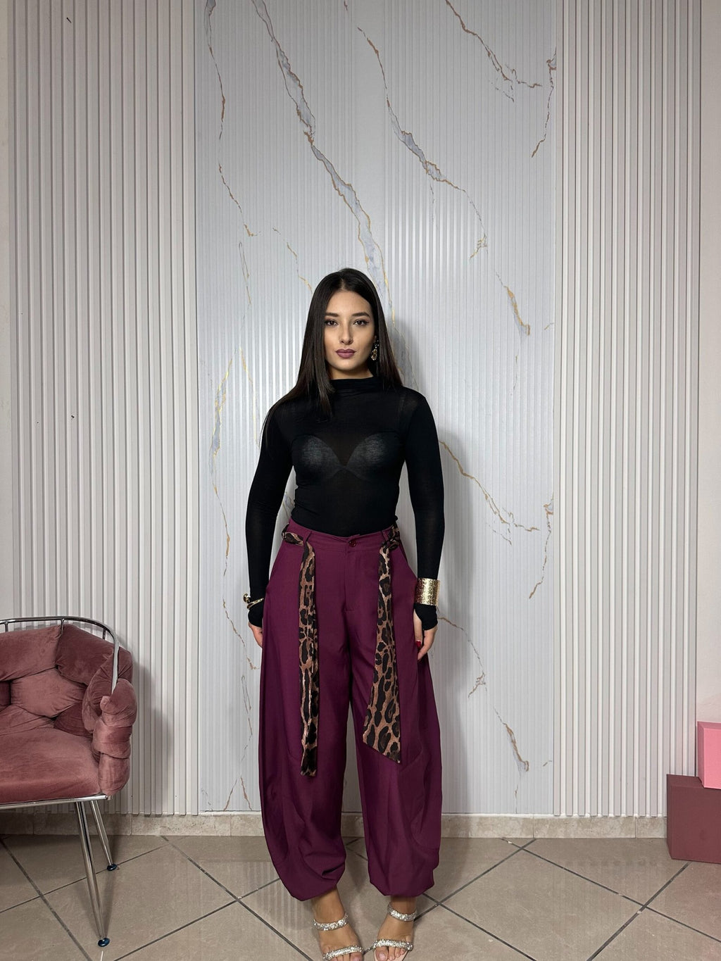 Pantalone balloon prugna