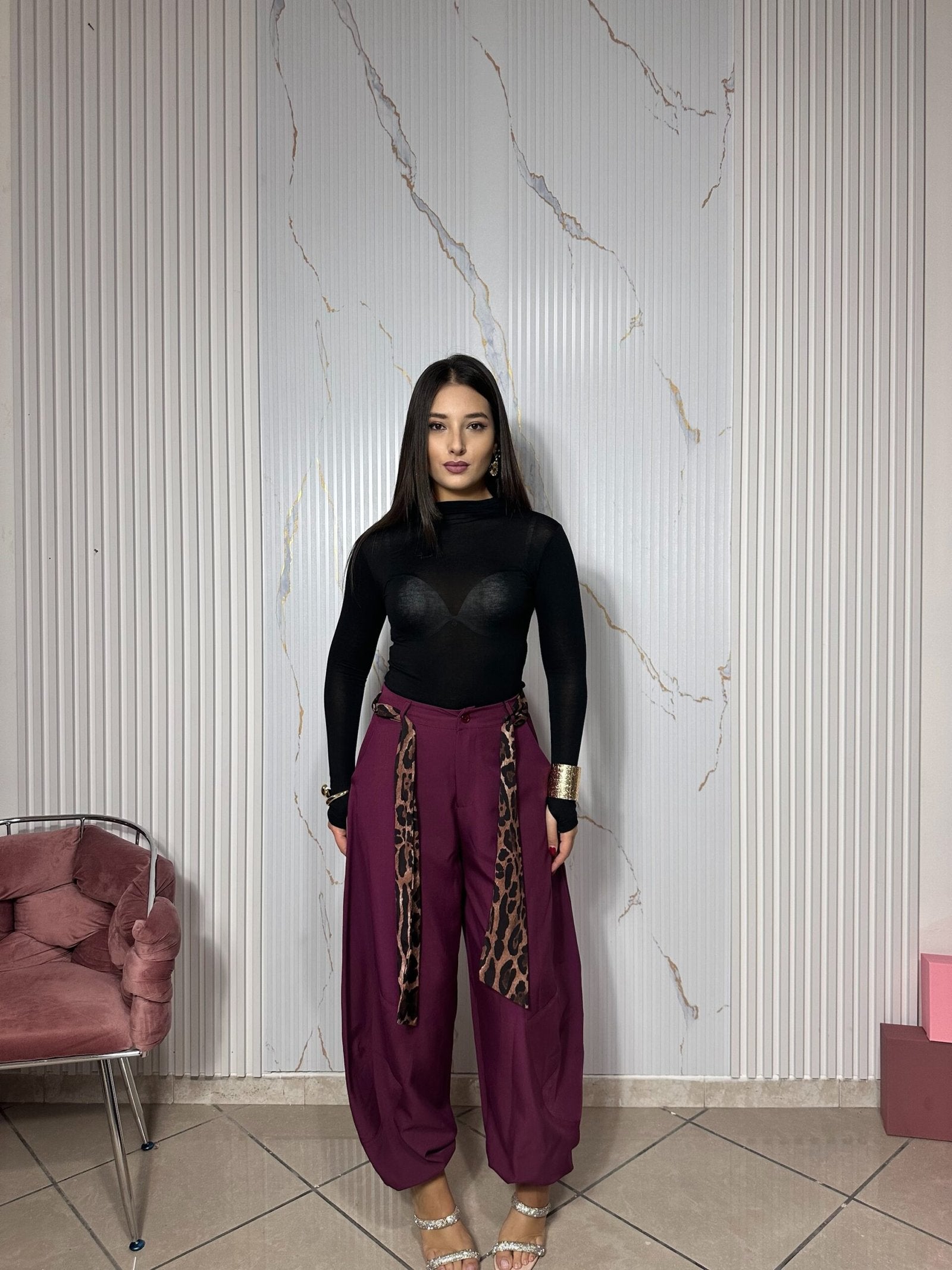 Pantalone balloon prugna